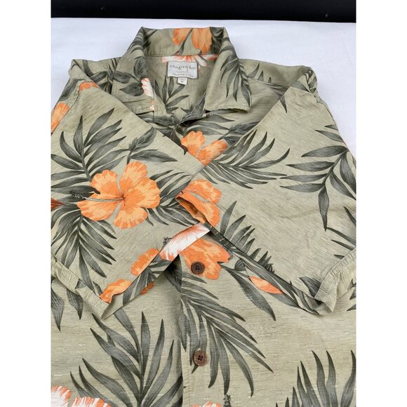 Traders Bay Men's Green Floral Washable Silk Button Up Size M SKU 4721 - Picture 5 of 5